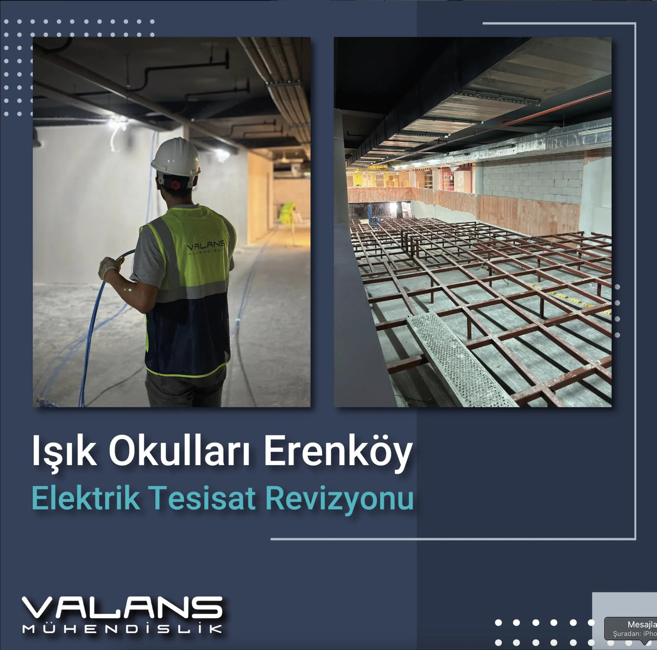 Işık Okulları'nda yapılan dönüşüm projesi kapsamında elektrik tesisatı revizyonunu çalışmalarımıza başladık.