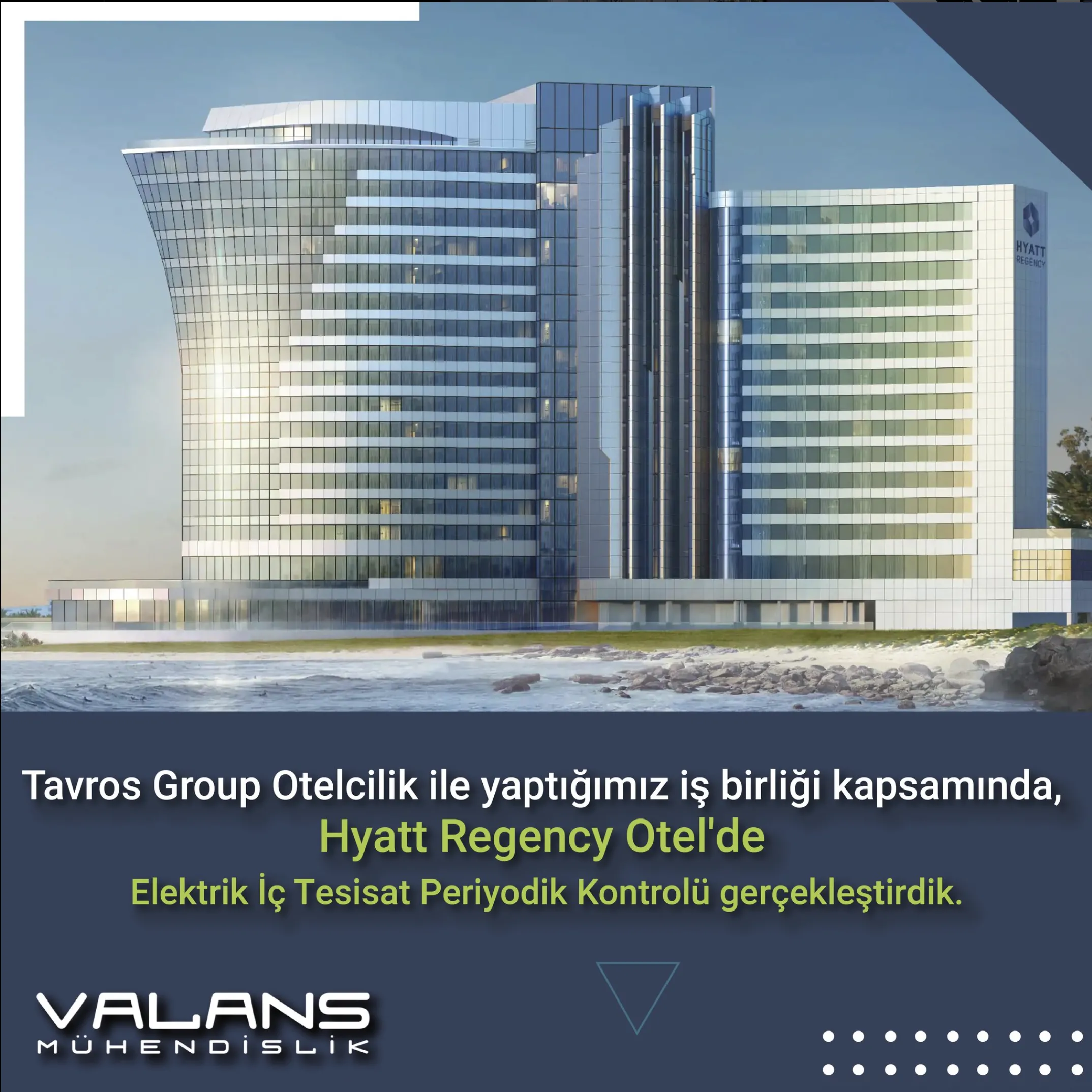 Tavros Group Otelcilik ile yaptığımız iş birliği kapsamında, Hyatt Regency Otel'de Elektrik İç Tesisat Periyodik Kontrolü gerçekleştirdik.